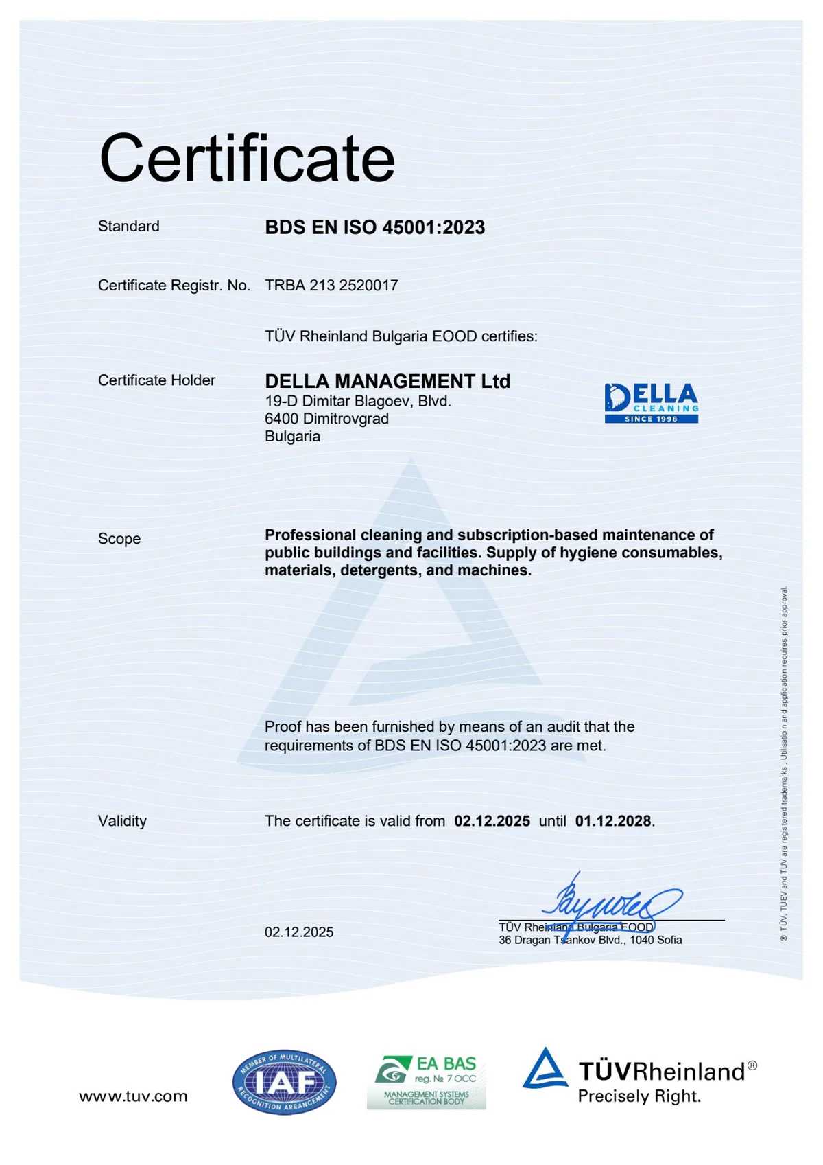 ISO 45001:2018 — Occupational health and safety